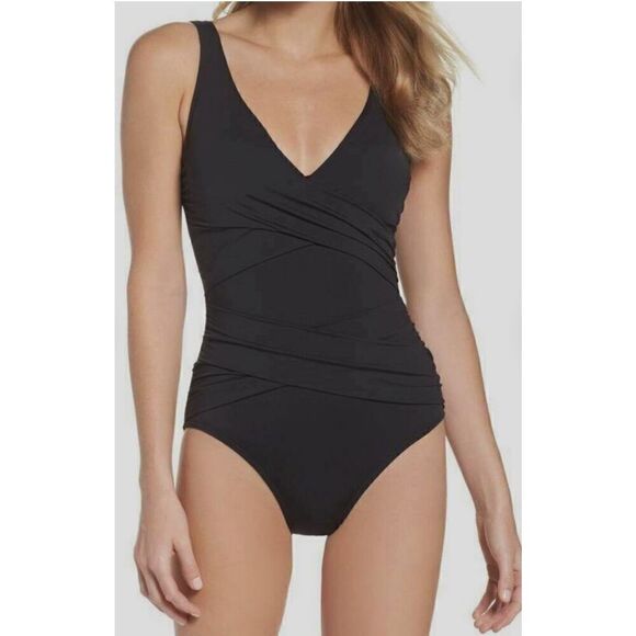 New. Tommy Bahama black tummy control swimsuit. Normally $149. Size 6 - Picture 6 of 11